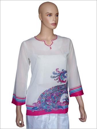 Ladies Suit - Cotton, Customizable Sizes, White, Printed Design | Comfortable Wear, Elegant Design, Stylish Pattern, Durable Stitching