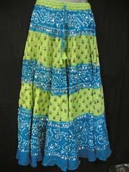 Bandhej (Tie&Dye) skirt with block print
