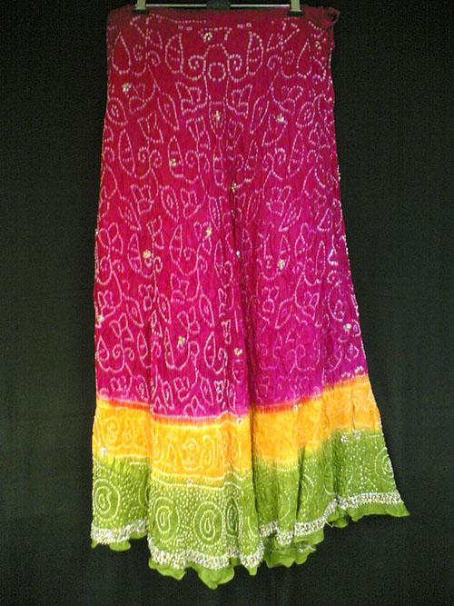 Silk tie&dye skirt