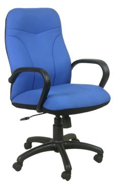 Medium Back Executive Chair - Polyurethane, Blue, Nylon Base | Dynamic Armrest, Manual Tilt, Pneumatic Height Adjustment
