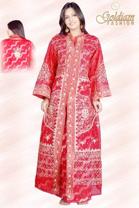 Embroidered Long Evening Gown
