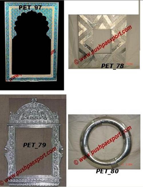 White Meenakari Mirror Photo Frames