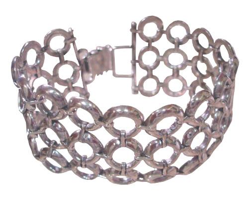 Silver Plain Casting Bracelet - Sterling Silver, 7-8 Inches, Silver | Elegant Design, Polished Finish, Toggle Clasp
