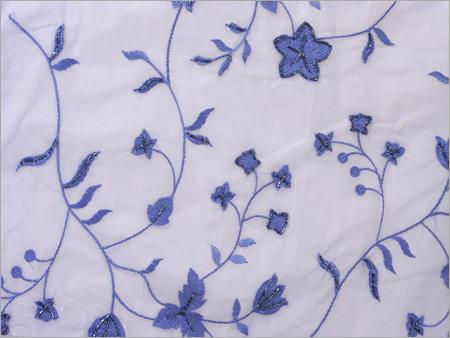 Hand Embroidered and Beaded Fabric