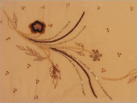 Hand Embroidered and Beaded Fabric