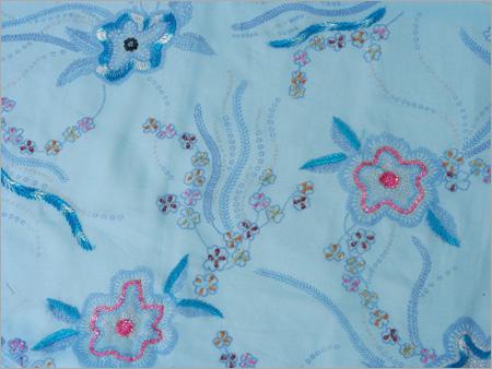 Hand Embroidered and Beaded Fabric