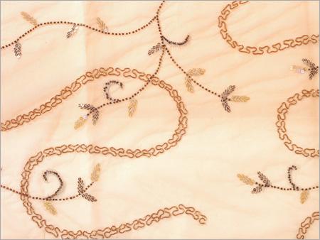 Hand Embroidered and Beaded Fabric