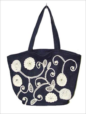 Denim Bag with Embroidery