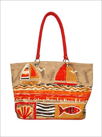 Printed Cotton Beach Bag
