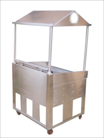 Display Counter - Stainless Steel Customizable Dimensions | Attractive Durable Easy Clean Hygienic Mobile Space Saving Adjustable Shelves