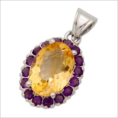 Citrine & Amethyst Pendant