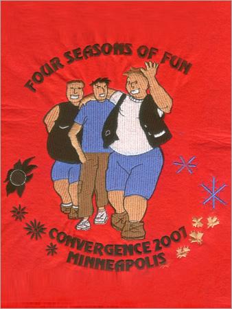 Cartoon Embroidery - Cotton, 12x18 Inches, Red | Custom Design, Durable Fabric, Vibrant Colors