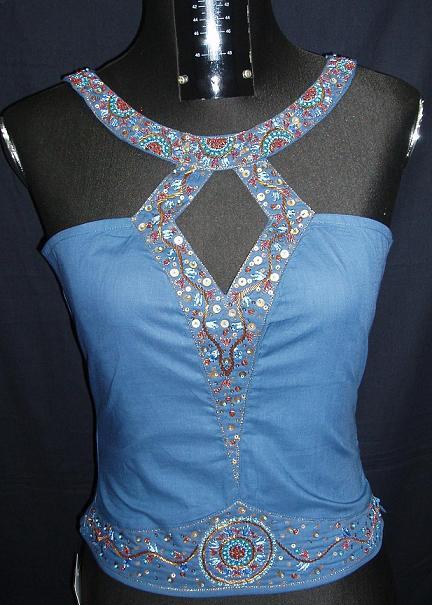 blue emb top