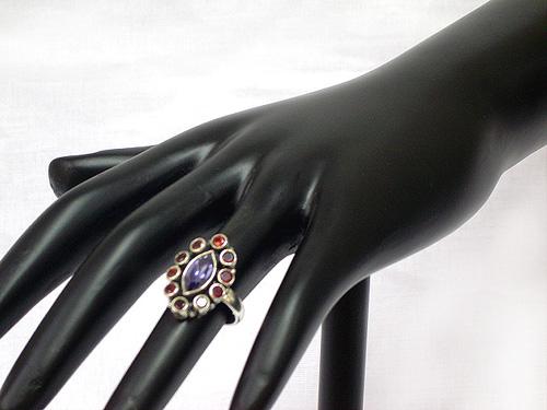 Sterling Silver Jewellery Ring with Semi-Precious