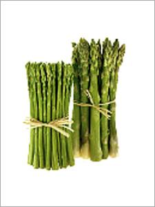 Bundle of Green Asparagus and Bundle of Thai Asparagus