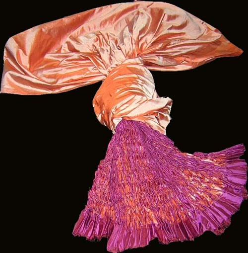 Silk Scarf with Crinkle End