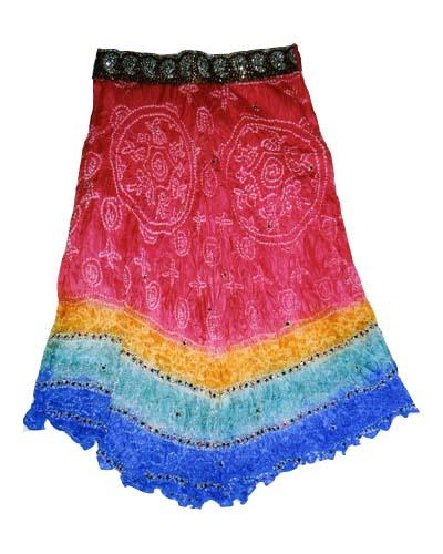 Silk Skirt With Sequin Belt