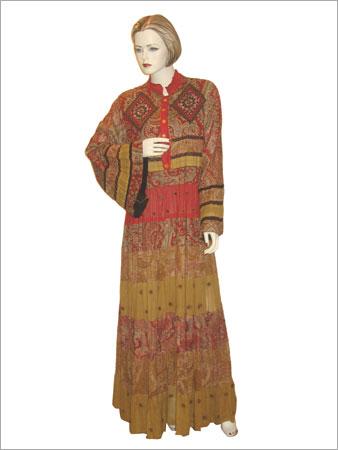 Kaftan - Cotton Blend Maxi, Gold | Elegant Design, Comfortable Fit, Unique Paisley Pattern