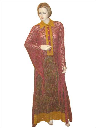 Kaftan - Silk, S-XL, Burgundy | Elegant Style, Comfortable Fit, Unique Pattern, Maxi Length