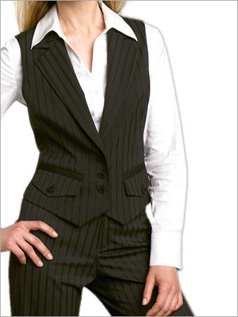 Stripe Vest Constructed Jacket - Polyester Blend S-XL Black | Button Closure Two Pockets Comfortable Fit Durable Material