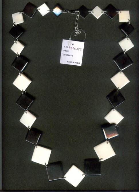Bone Jewelry - Bone, 45cm, Black and White | Stylish Accessory, Elegant Design, Durable Material, Unique Square Shape