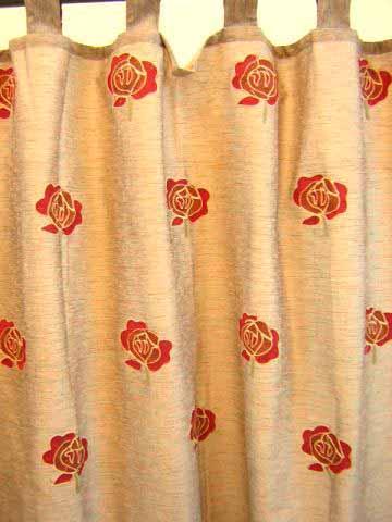 INDIAN POLY STAPAL EMBD. CURTAIN