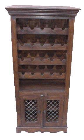 Wooden Almirah cum Wine Rack