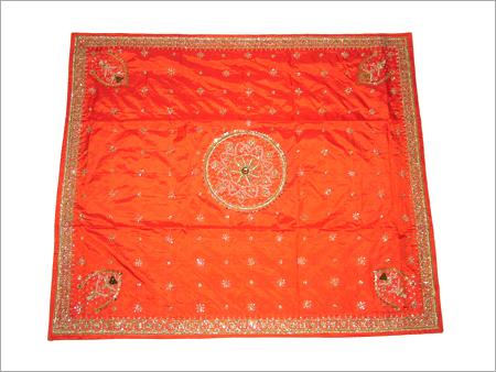Rumala Sahib - Silk 40x40 Inches Orange | Gold Thread Embroidery Soft Fabric Intricate Design Durable Material Elegant Look Religious Significance