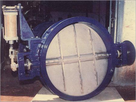 Wafer Type Butterfly Damper with Pneumatic Arrangement