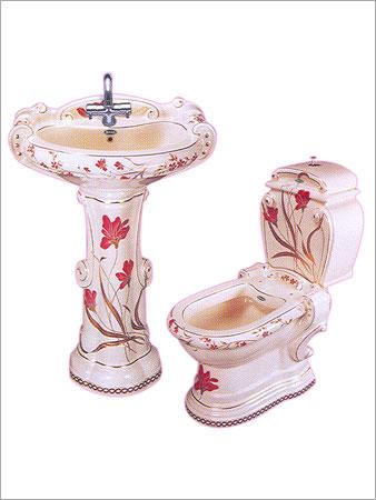 Bathroom Commode and Washbasin