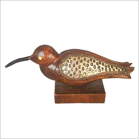 Wooden Bird White Metal Fitting A/F