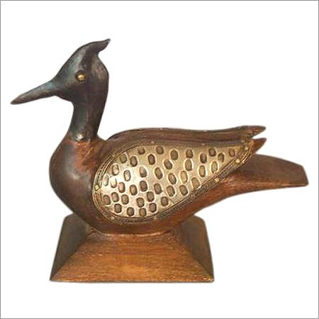 Wooden Iron Duck White Metal Fitting A/F