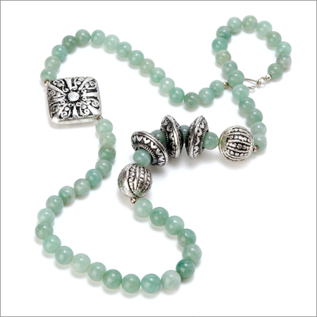 Semi Precious Stone Necklace - Semi-Precious Stone Silver 18 Inches Green | Elegant Design Durable Versatile Accessory