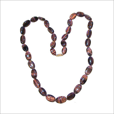 Precious Stone Necklace with Metal Pendant