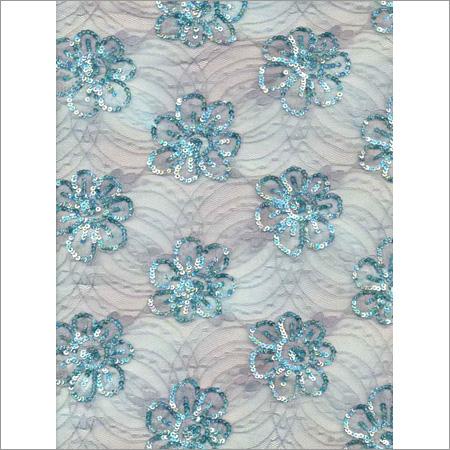 Nylon Jacquard Print with Hand Embroidery