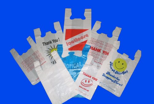 Printed T Shirt Bags - Durable Recyclable Plastic, Lightweight Design for Easy Portability