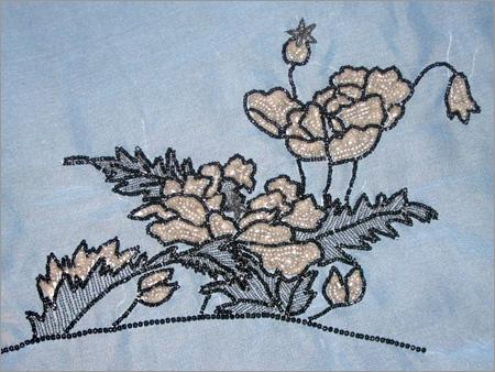 Embellished Fabrics on Satin with Patchwork
