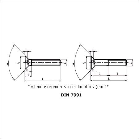 Allen Countersunk Socket Head Cap Screws