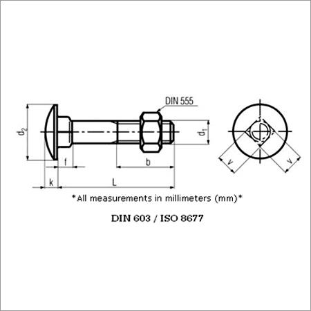 Mushroom Head Squre Neck Bolt (Carriage Bolts)