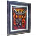 Gold & Semi Precious Gemstone Painting - Cotton Canvas 16x20 Inches, Mixed Gemstones, Acrylic Paints, Handcrafted Wooden Frame