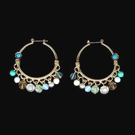 Beaded and Brass Earrings