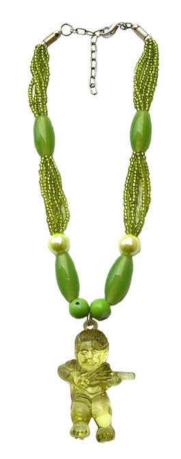 Kids Necklace made of Glass Bead, Seed Bead, Plastic Pendant