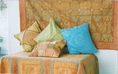 Cushion Covers with Mirror Work