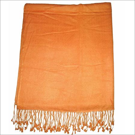 Pashmina Stole - Pashmina Wool, 70x28 Inches, Orange | Soft Texture, Lightweight, Elegant Drape, Fringe