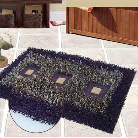 Polyester Shaggy Rugs with Leather