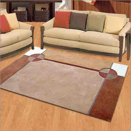 Hand Tufted Carpet with Leather