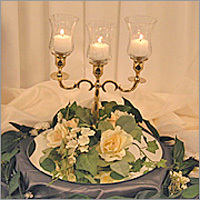 3pt Crescent Candle Stand - Metal & Glass, 12x10 inches, Gold | Elegant Design, Durable, Three Candle Holders