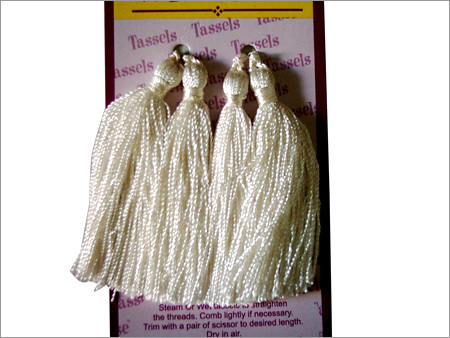 Tassels - Silk, 10x5cm, Off-white | Durable, Easy to Attach, Elegant Design, Versatile Use, Knotted Style, 2 Pieces, 10g Weight