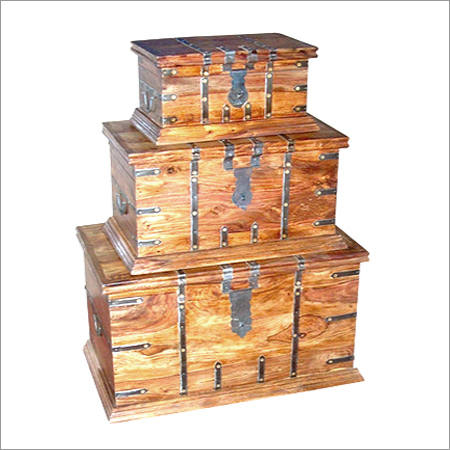 Wooden Boxes Set of Three
