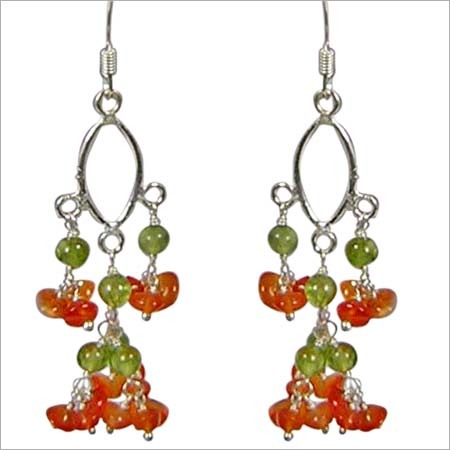 Silver and Stone Earring
